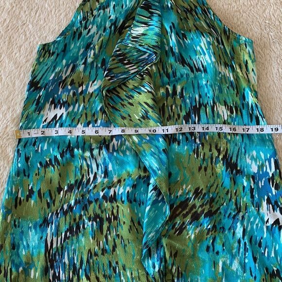 New Directions green and blue flowy blouse size medium - Picture 12 of 16